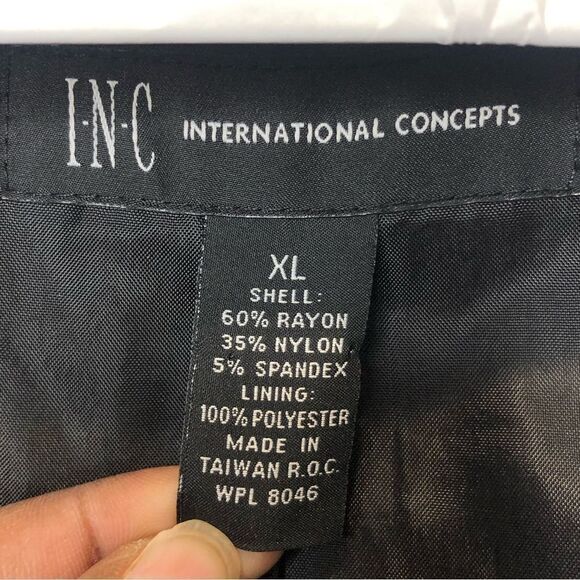 INC International Concepts black trench button front coat, size XL - Picture 11 of 16